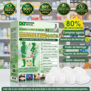 Moringa · Berberina × NAD+ – Adesivo Avançado 10 em 1 com Nano Microagulhas (Somente HOJE!)🔥